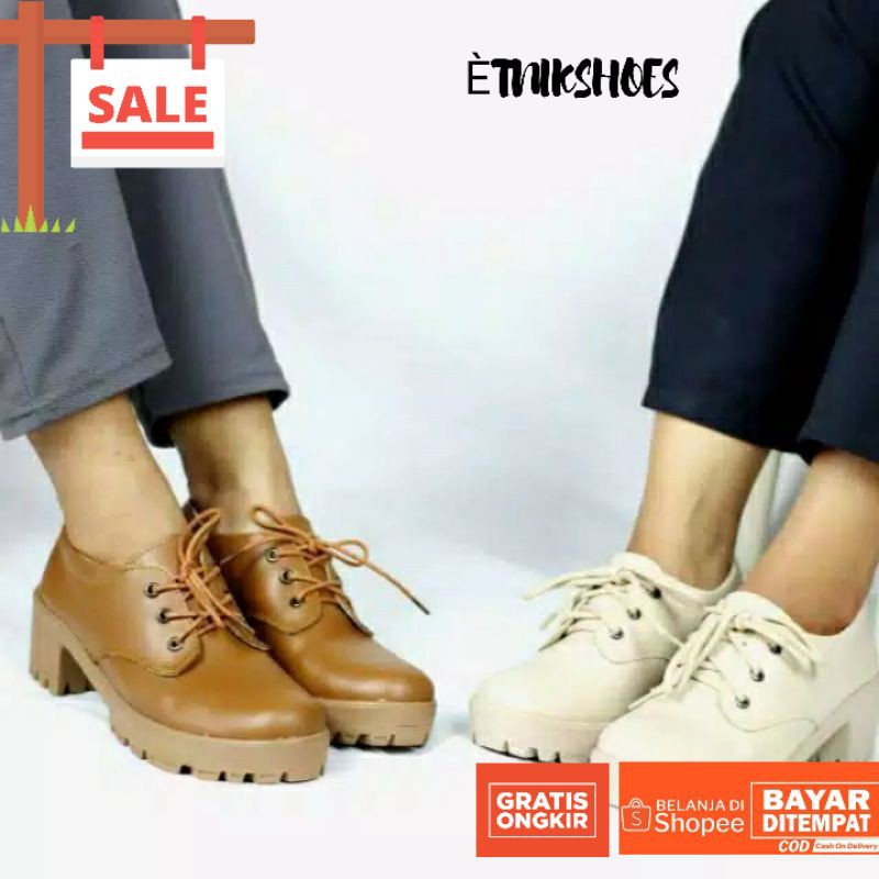 Sepatu boot hak wanita original etnik shoes