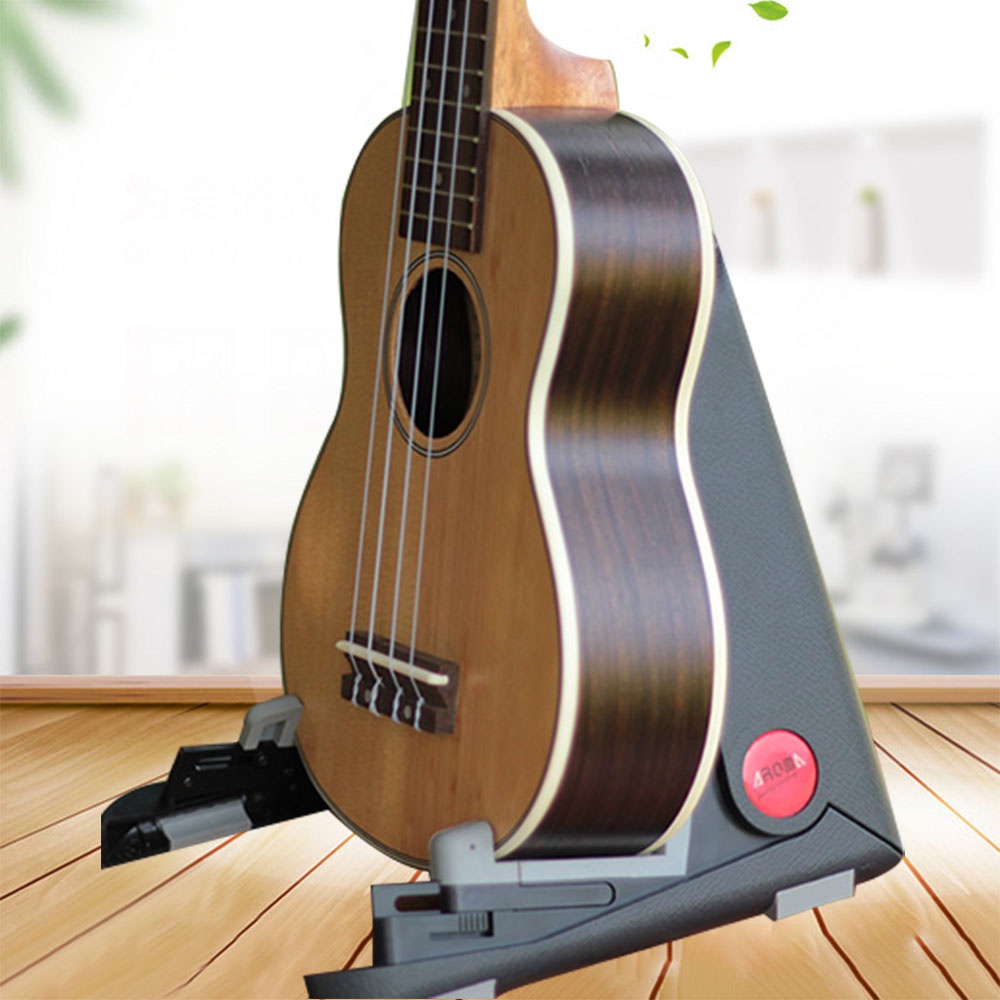 AROMA Lipat Gitar Stand AGS-01 Juga Mendukung Jazz Electric Guitar Bass Akustik Gitar Guitalele Universal