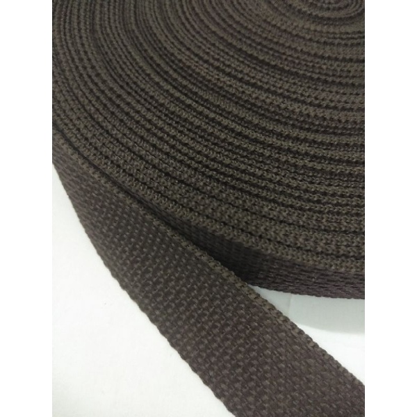 bisban tali webbing polos tebal KRB03 ukuran 2 cm 1 rol panjang 27 meter