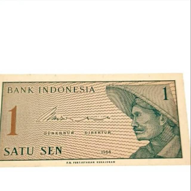 Uang Kertas Kuno Seri Sukarelawan 1 Sen 1964 UNC