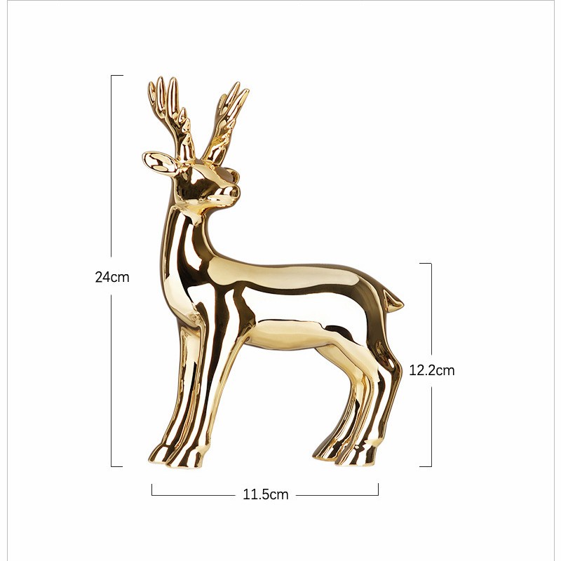 TBI Ceramic Gold Silver Deer Rusa Emas Pajangan Hiasan Rumah Rusa Keramik