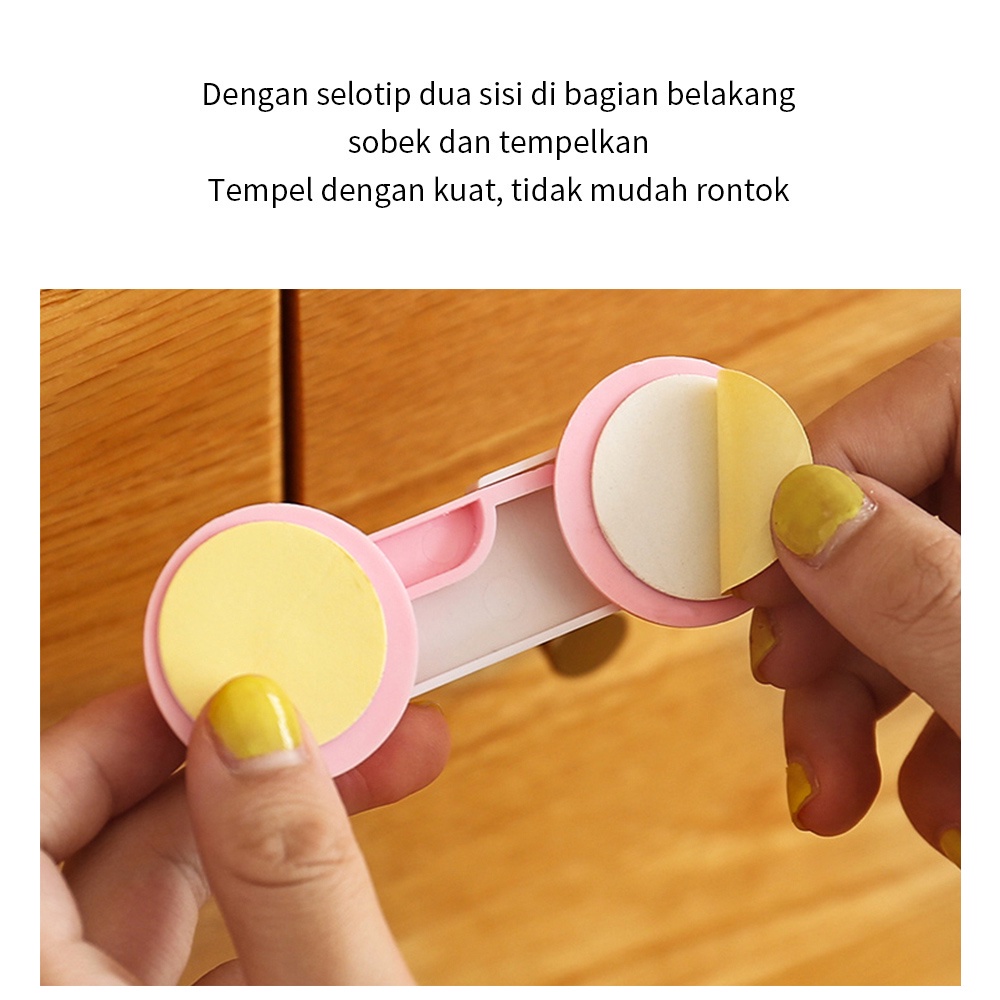 Lacoo Kunci kulkas pengaman bayi anak/Pengaman Pintu Lemari Laci/Pengunci laci