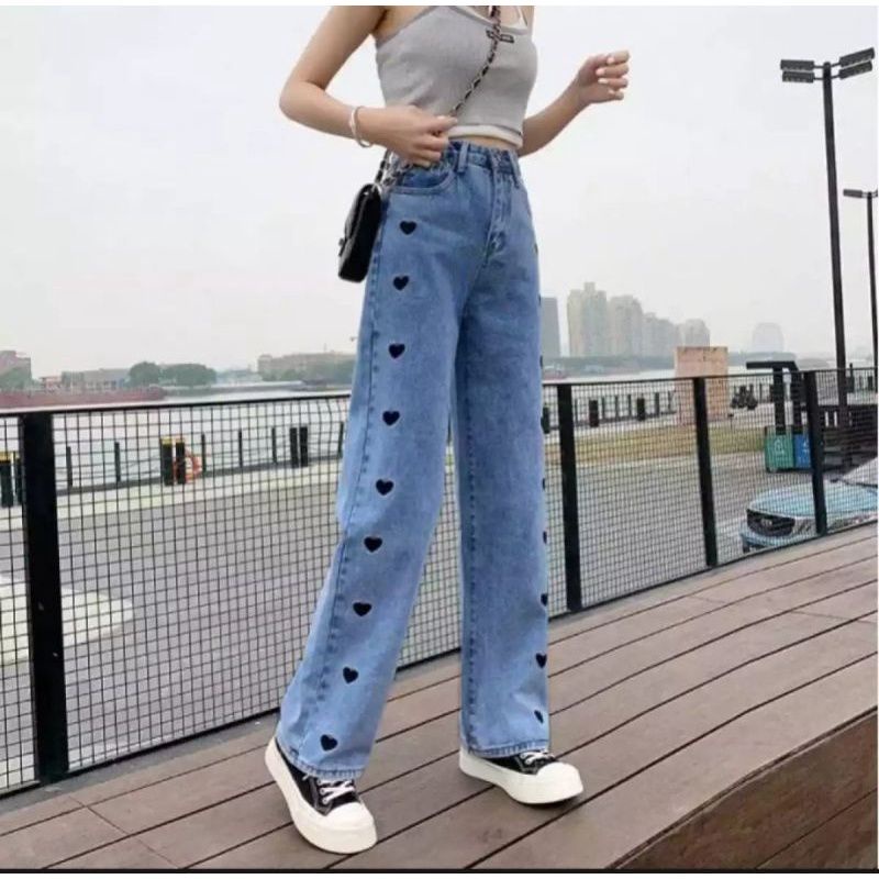 Jeans Celana Panjang HW Kulot Jeans Boyfriend Jeans Korea Jeans Celana Jeans LOOSE LOVE