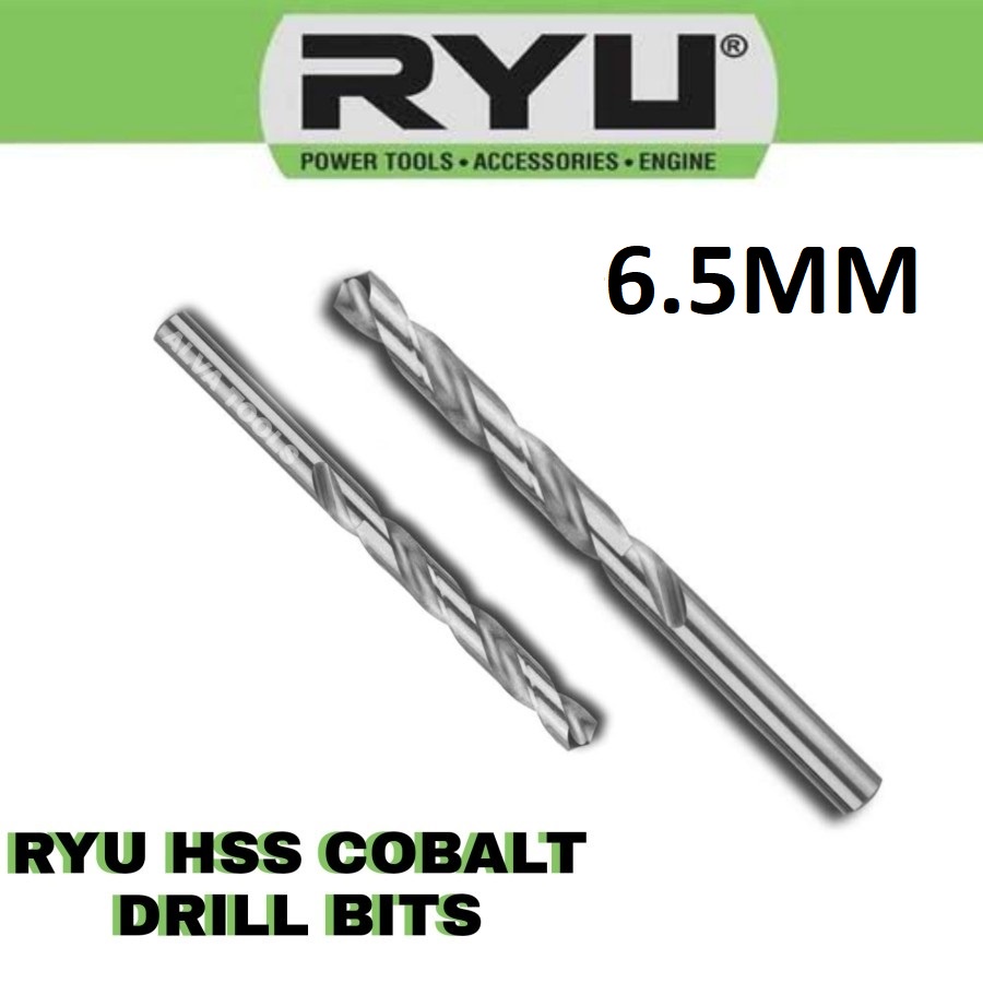 RYU HSS COBALT DRILL BITS 6.5MM 6.5 MM MATA BOR BESI BAJA STAINLESS