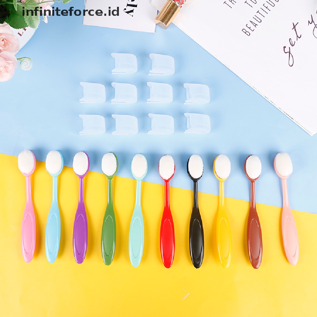 (Infiniteforce.Id) 10pcs / Set Brush Makeup Untuk Blending / Gambar