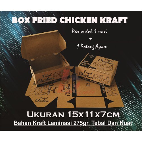 

Kotak Fried Chicken/Box Fried Chiken/Dus Fried Chiken/Tempat Fried Chicken/Launch Box/Box Makanan