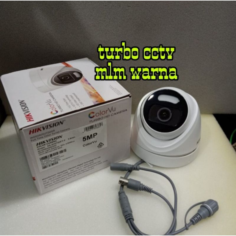 CCTV Hikvision Colorvu DS-2CE72HFT-F 5MP Indoor kamera warna 24 Jam