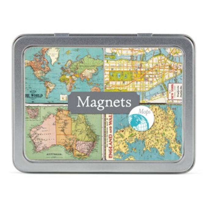 

Cavallini Vintage Maps Set of 24 Magnets in Tin
