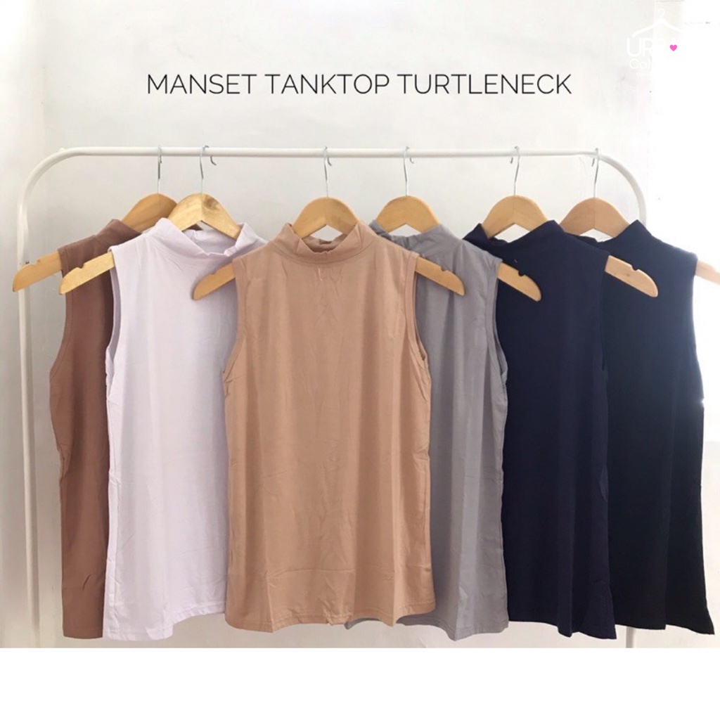 TURTLE NECK [JUMBO] TERMURAH / TANKTOP ATASAN WANITA TANPA LENGAN POLOS-2