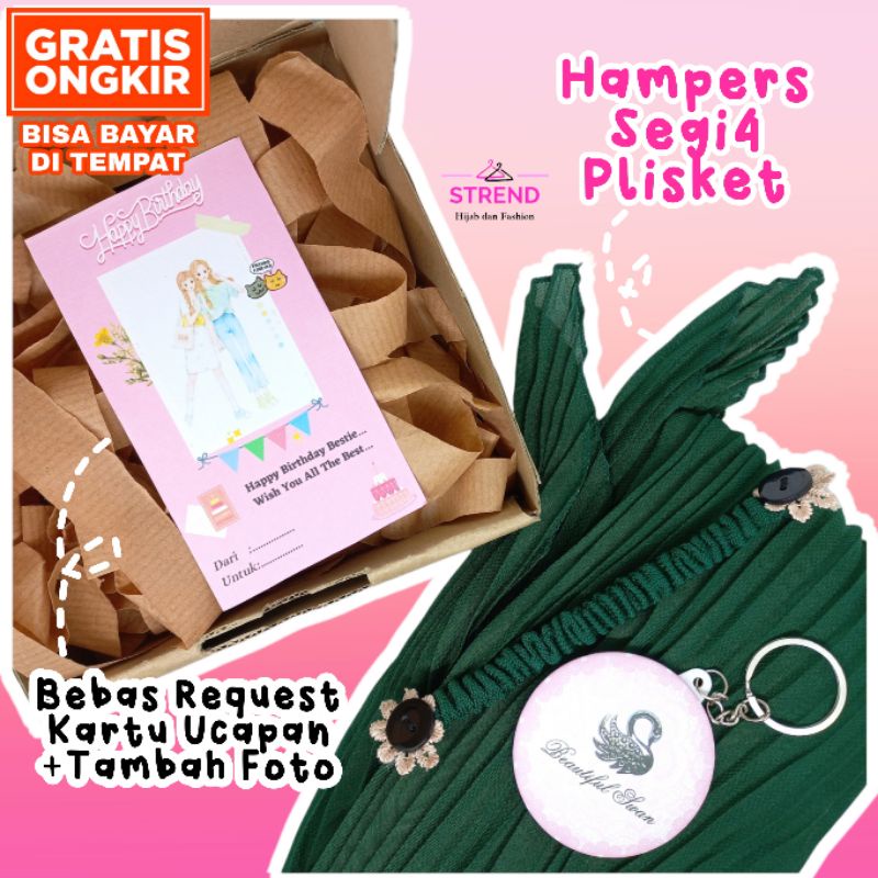 Jual Hampers Hijab Segi Empat Plisket Hampers Hijab Kado Ulang Tahungraduation Tt Box 4385