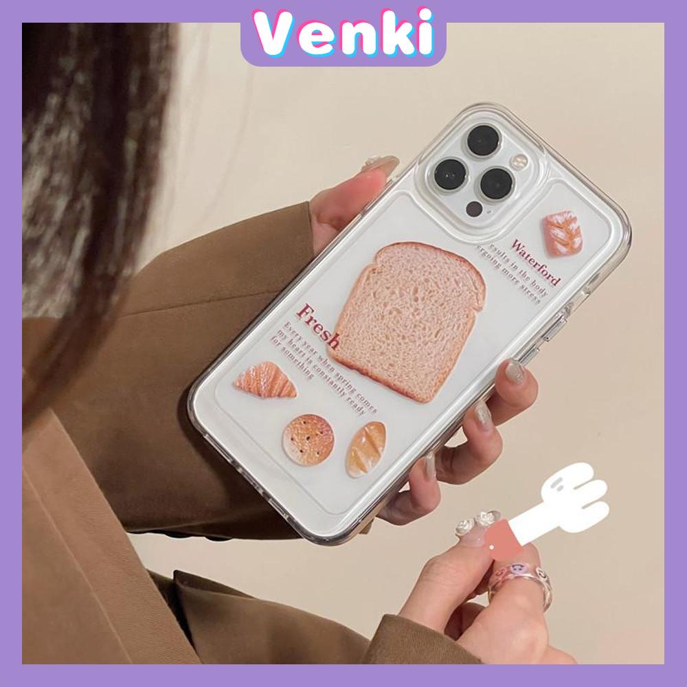 iPhone Case Clear Case Soft Thick TPU Shockproof Super Transparent Protection Camera Plating Button Toast Bread For iPhone 13 Pro Max iPhone 12 Pro Max iPhone 11 iPhone 7Plus