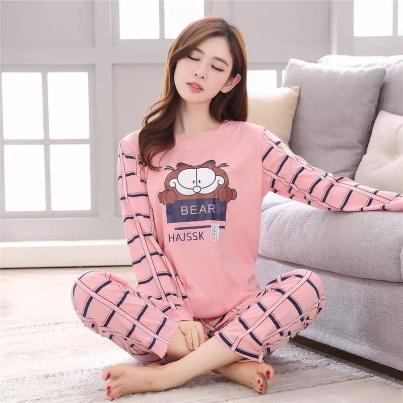 YAGOO -Baju Tidur CP Wanita Import - Piyama Motif Lucu - Piyama Wanita Terbaru Best Seller-Piyama