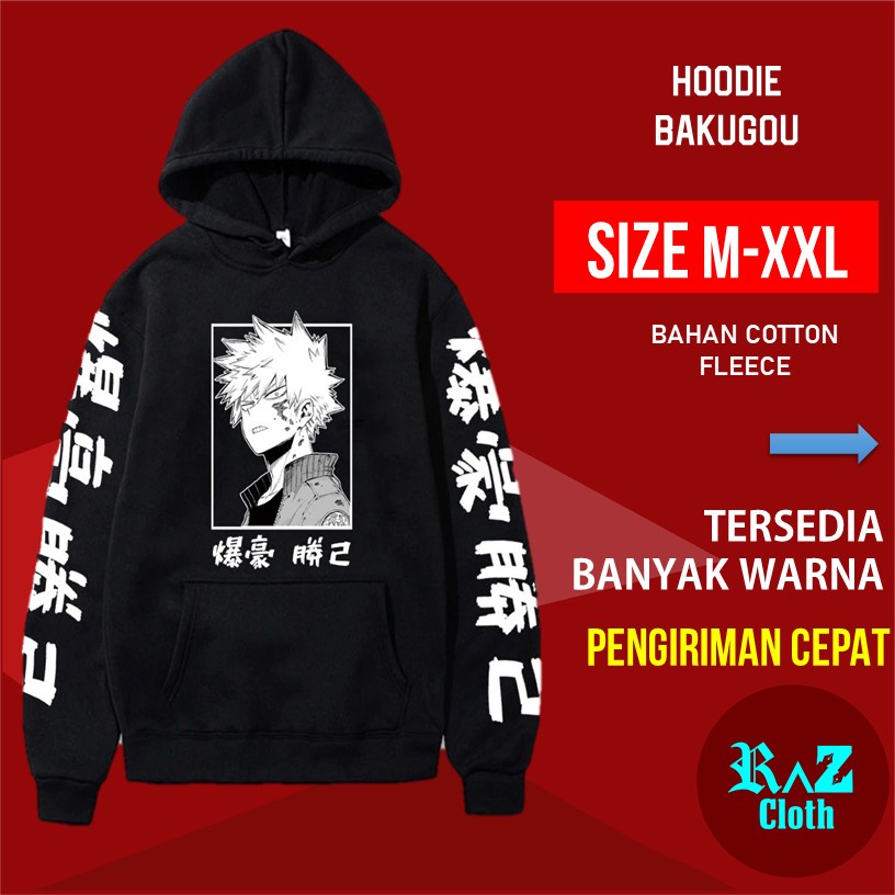Jaket Hoodie Pria Bakugo Bakugou My Hero Academia