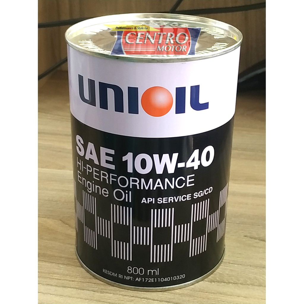 UNIOIL HIGH PERFORMANCE 10W40 800ml, Oli mesin motor BEBEK dan SPORT Carburator/Injeksi.USA tech