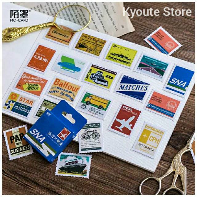

Sticker Aesthetic Travel Post Stamp Scrapbook DIY Bujo Diary Planner School