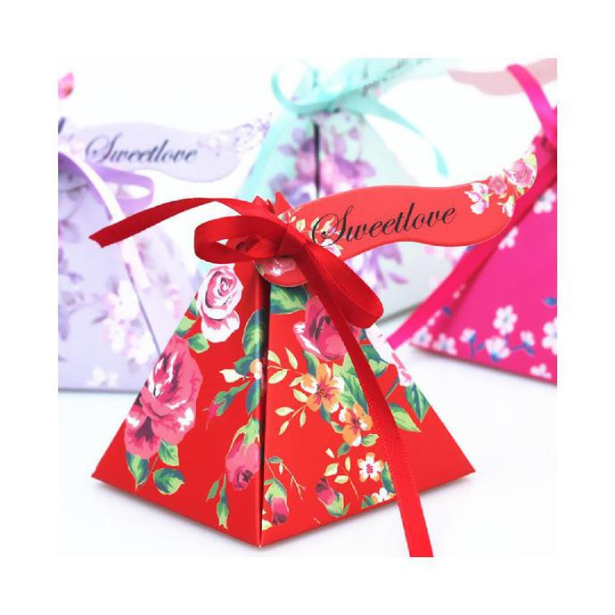 

50 Pcs Kotak Kertas Bentuk Segitiga Untuk Permen Coklat Kado Hadiah We Ryanstore36