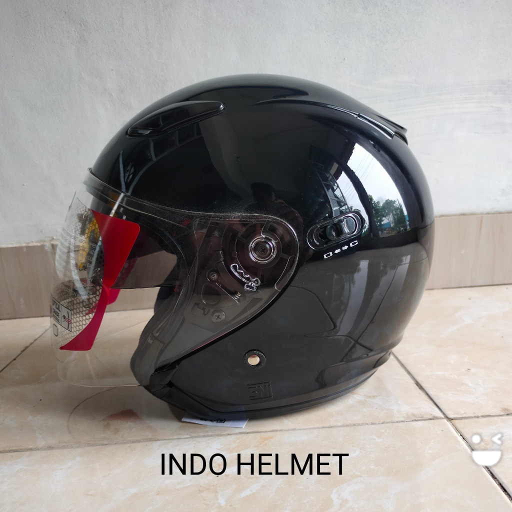HELM KYT DJ MAXI SOLID BLACK METALIK ORIGINAL KYT DJ MAXI GRATIS BUBLE WRAP
