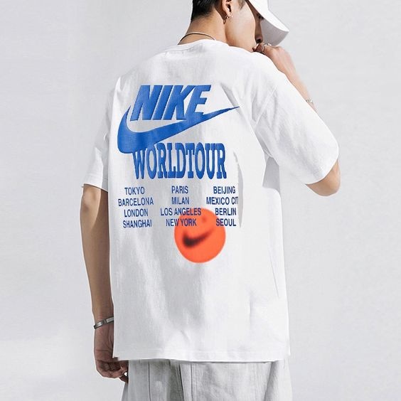 kaos tshirt NIKE oversize nike big logo nike worldtour