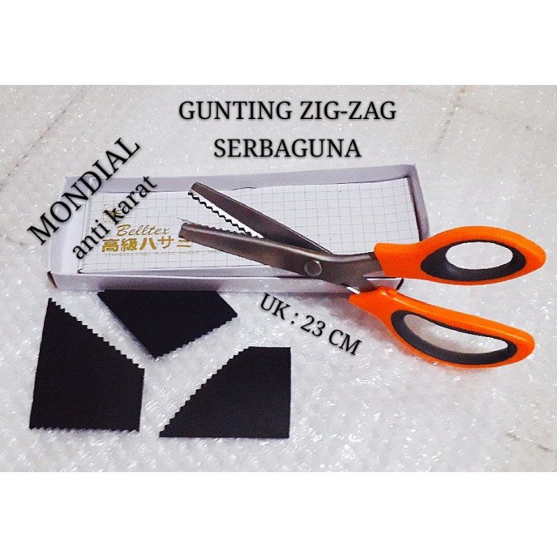

PREMIUM GUNTING ZIG'ZAG "anti karat" MONDIAL . Gunting kertas serbaguna.