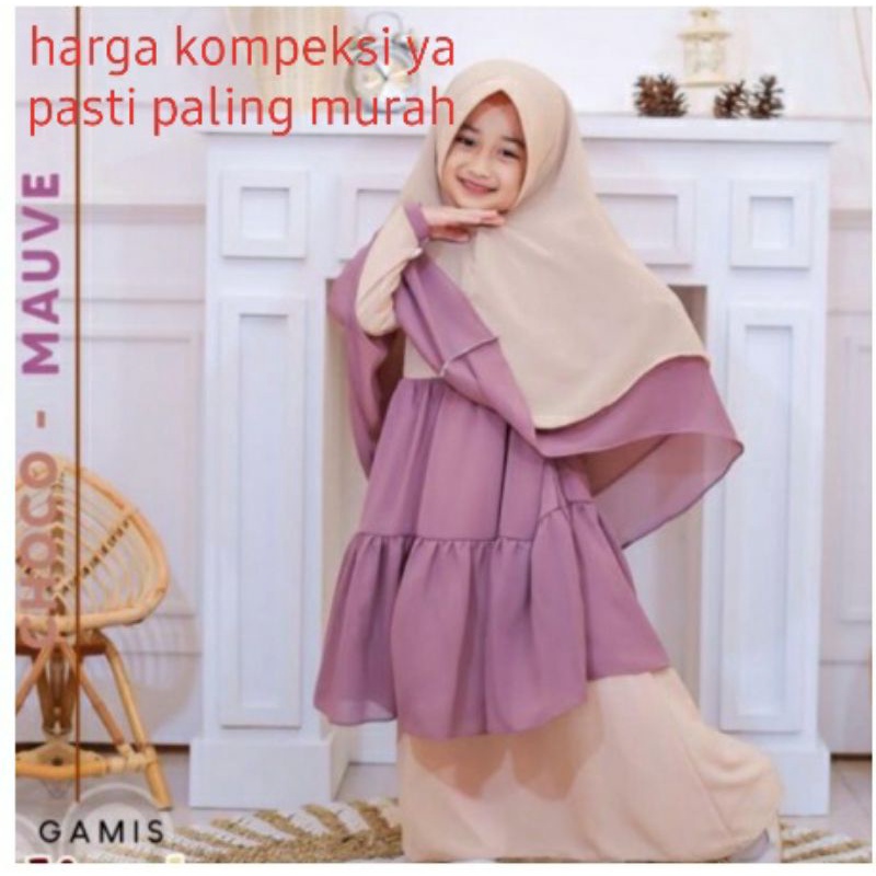 Gamis anak bahan ceruty babydol 3-9 tahun diva12 tahun  bahan ceruty