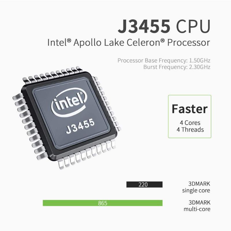 Mini PC Beelink GK35 8/256GB SSD Intel Quad J3455 Dual HDMI Windows 10