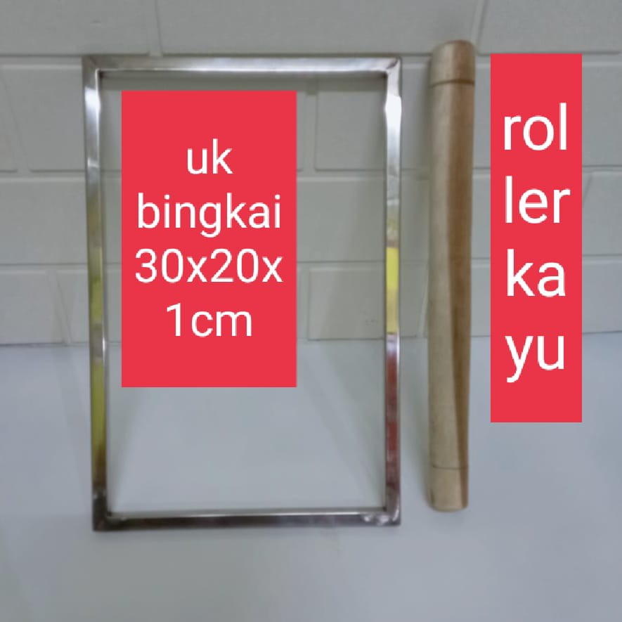 Bingkai Perata Adonan Kue Kering Stainless Ukuran 20 x 30 CM