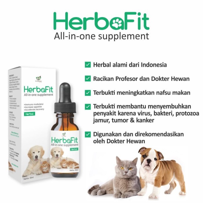 Herbafit 10ml/Supplemen/Vitamin/Anjing/Kucing/Hewan/Sehat