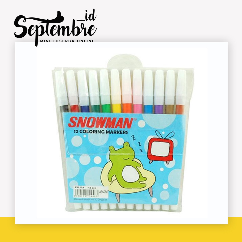 

Spidol Snowman 12 Warna Spidol Warna-warni Spidol Snowman Isi 12