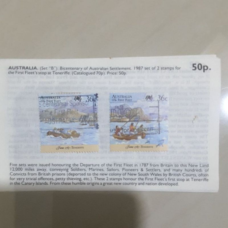 

Perangko philatelic special approval Australia set 2 prangko 1987
