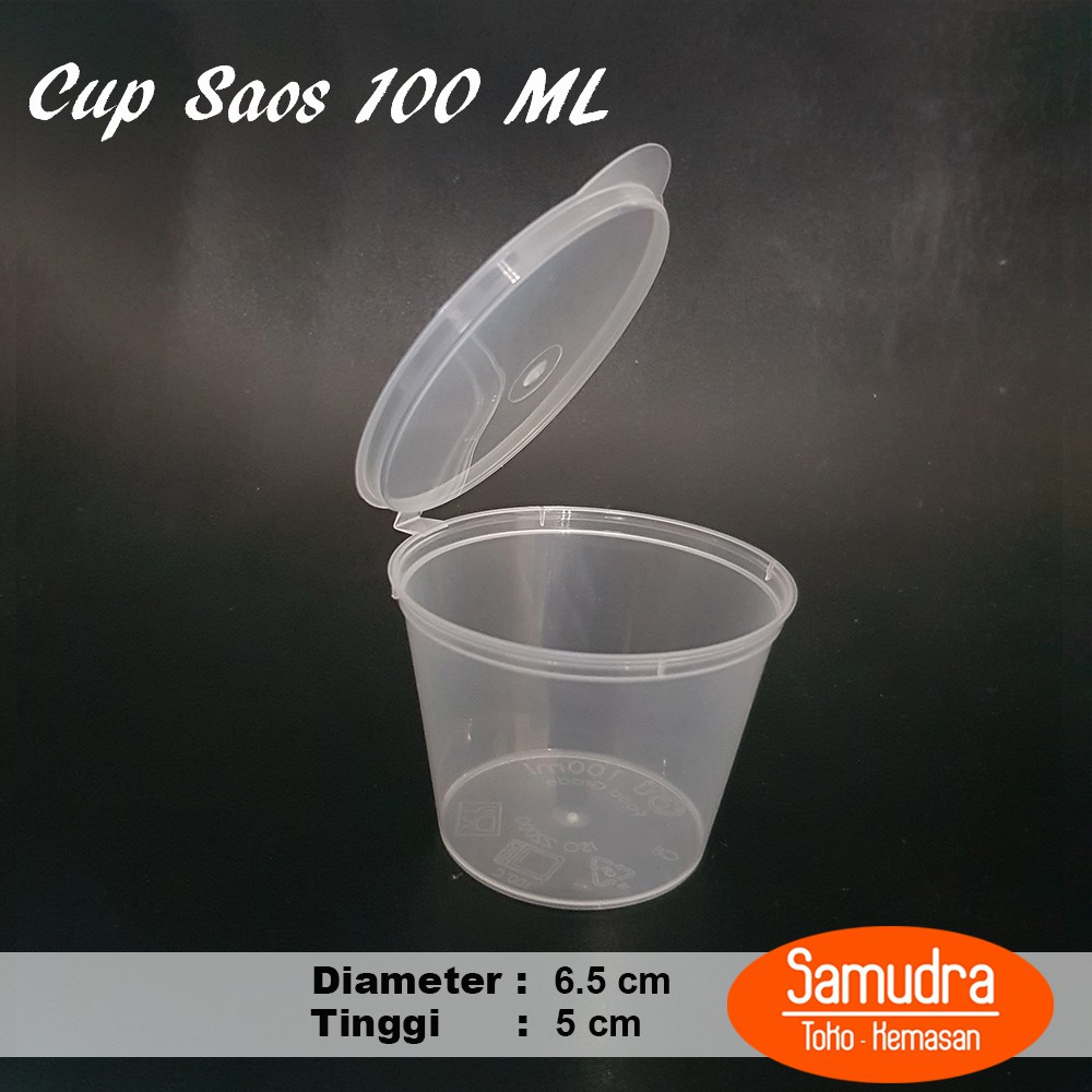  Tempat  Saos Plastik  100 ml 50 pcs Cup Sambal Sauce 