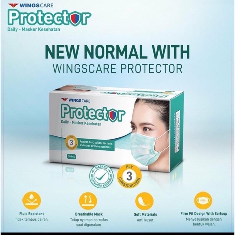 Masker Protector Wings 3ply isi 50 - Masker Surgical isi 50