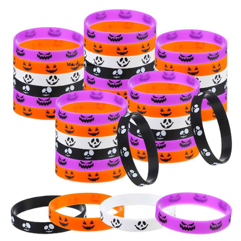 24 Pcs Gelang Karet Desain Kerangka Untuk Halloween