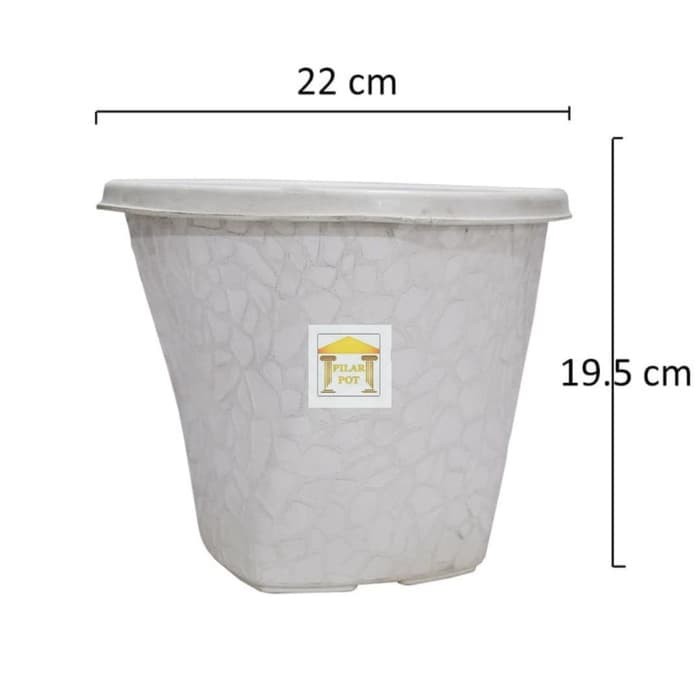 New Pot bunga twister UK 20(PUTIH) - Putih Limited