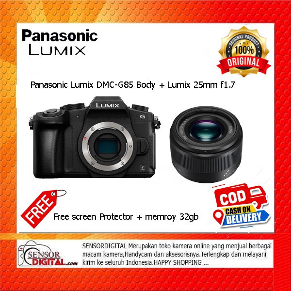 Panasonic Lumix DMC-G85 Body + 25mm f/1.7 ASPH GARANSI RESMI