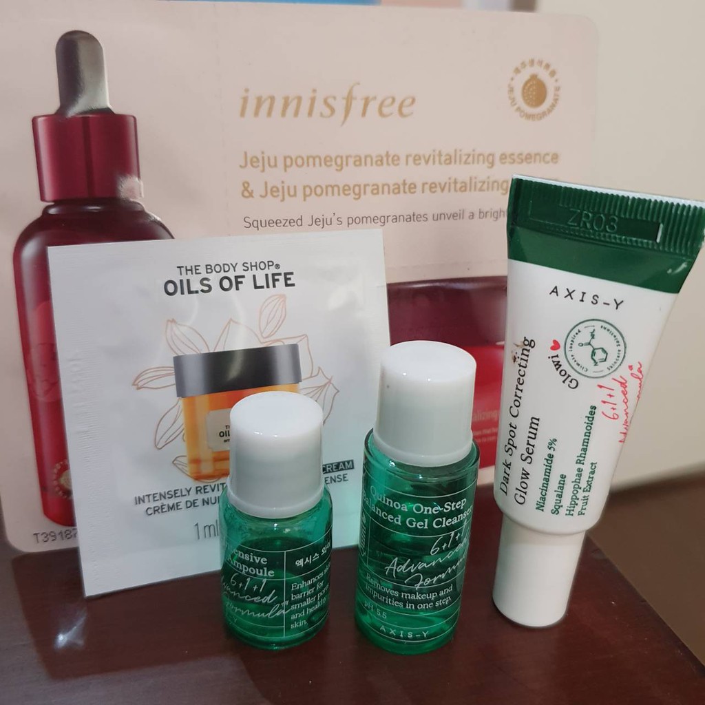 (PRELOVED) Axis Y serum, facial wash, dan toner ukuran trial kit (bonus sample size)