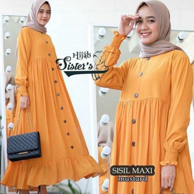 Sisil maxi dress || Fashion wanita || terbaru-MUSTARD