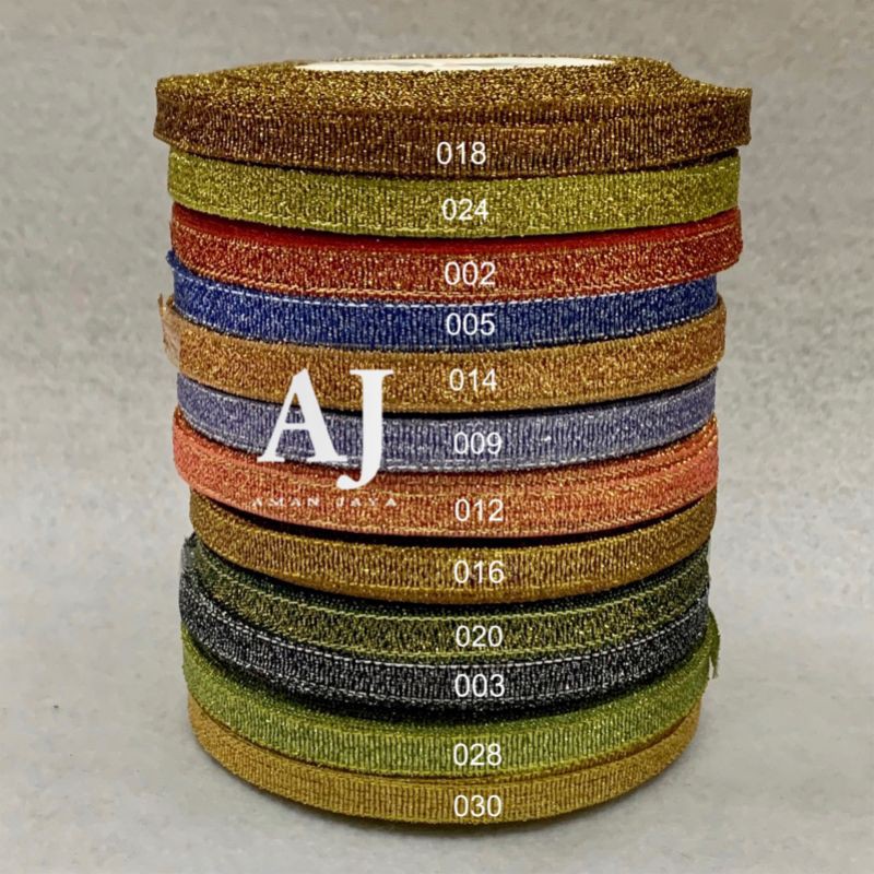 

Pita Glitter / Pita Metalik 1/4 Inch / 6 mm Warna Warni