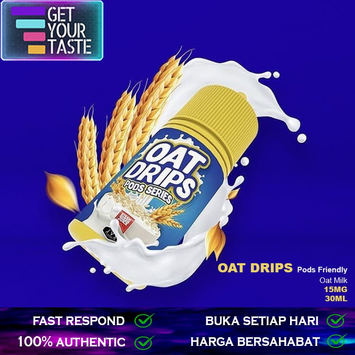 Liquid Oat Drips V1 Pods Friendly Cereal Oat Milk by JVS - Salt Nic - 100% Authentic - 15mg 30ml