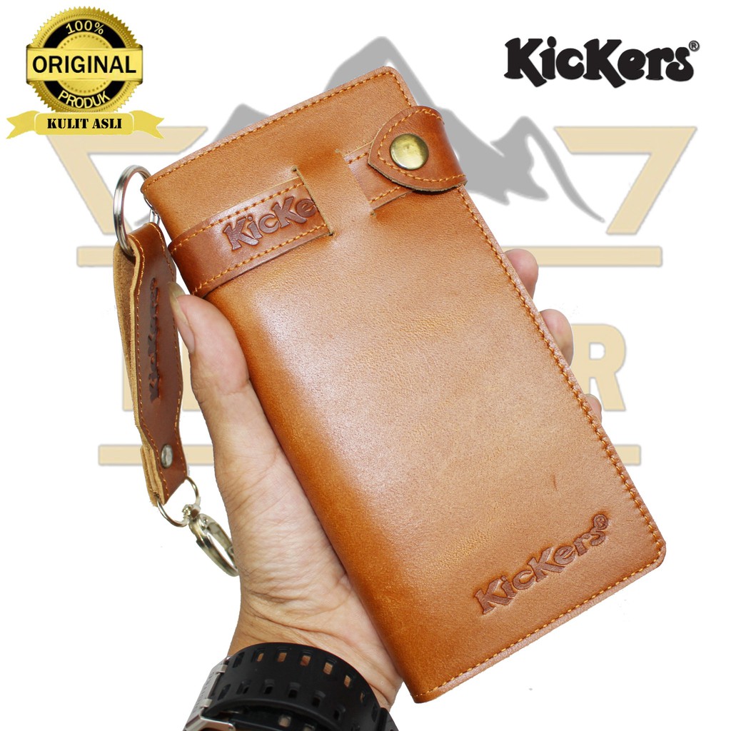 dompet panjang full kulit asli 100% kulit sapi dompet kancing pria KICKERS