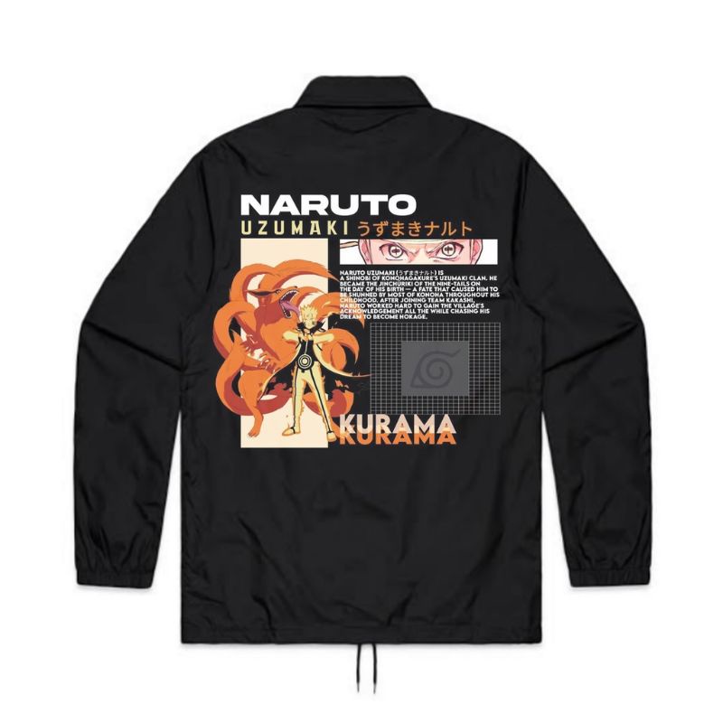 JAKET COACH ANIME NARUTO KYUUBI | COACH JAKET NARUTO UZUMAKI | CJ PARASUT WINDBREAKER JAPAN ANIME | 