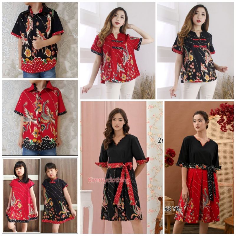 DRESS 263YB 003YB KEMEJA 001YB ATASAN 208 YB BATIK COUPLE FAMILY CNY