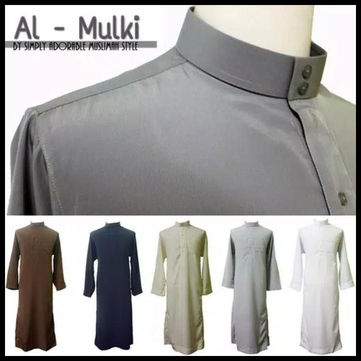Jubah Pria Haramain Al Mulki/Gamis Pria Dewasa - Putih, M
