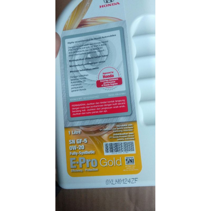 oli eproo gold original honda 0w20