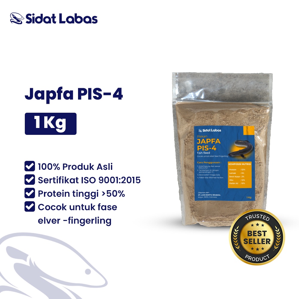 Pakan Ikan Sidat Japfa PIS 4, 1 Kg