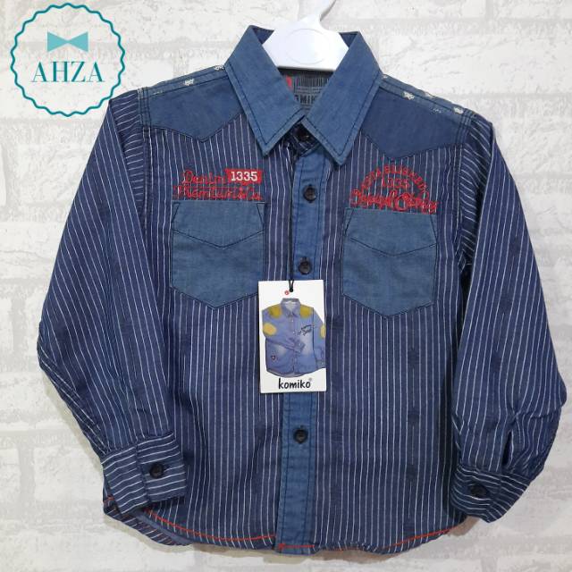 AHZA KEMEJA DENIM ANAK BORDIR LENGAN PANJANG KOMIKO SIZE 3