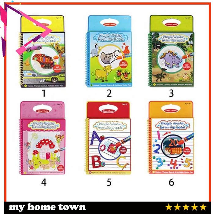 

Buku Gambar Ajaib Buku Mewarnai Ajaib Magic Water Drawing Book HM420