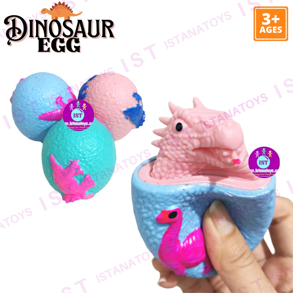 MWN Mainan Pop up Anak DInosaur Egg / Telur Dinosaur Karet