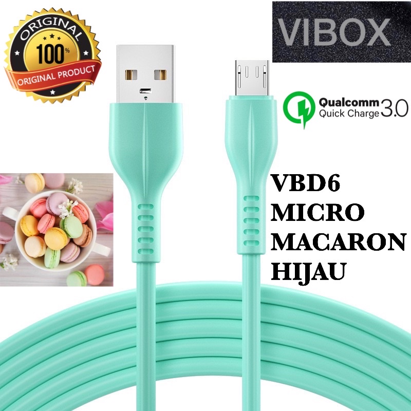 GROSIR KABEL DATA MAKARON VIBOX VBD6 MICRO FAST CHARGING