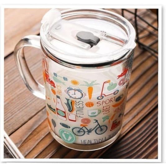 Gelas Kaca Motif Animal - Mug Kaca - Gelas Air Minum Karakter - Gelas Kaca Karakter - Glass Ware H481
