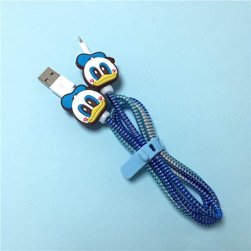 Set Pelindung Kabel Charger USB Universal Motif Kartun